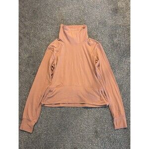 Lululemon Ready to Rulu Pullover Size 4 Peach Thumb Holes Mock Neck